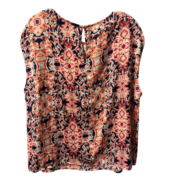 Wonderly Womens blouse Sz 1X Multicolor Boho Short Sleeve Blouse - Picture 8 of 12